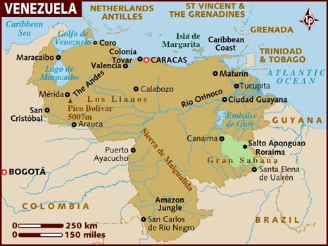 map of venezuela